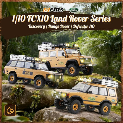 BEEZRC FMS 1/10 FCX10 RC Crawler Officially Authorized Land Rover Series Camel Trophy Edition RC Model 4WD RC Rock Truck 2.4Ghz Hobby Grade RC Off Road Vehicle for Adults RS (Discovery)