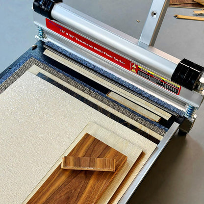 20" Pro Max laminate & Rigid core Vinyl Floor Cutter, Cuts up to 20" Wide and 11/16" (17mm) Thick; How About The Demo? Full cuts Engineered Hardwood; LVP/T, SPC, RVP, VCT, WPC, PVC; Super Powerful!
