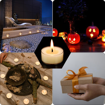 JONERAY 16 Packs Natural Beeswax Tealight Candles,4 Hour Extended Burn Time,Dripless & Smokeless Beeswax Candles (Ivory)
