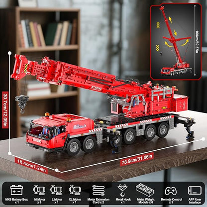 Mould King Engineering Crane Building Sets 17065 Large Vehicles Crane Model Kits APP Programmable Construction Vehicle Building Kits for Adult Collections Enthusiasts(4566 PCS)