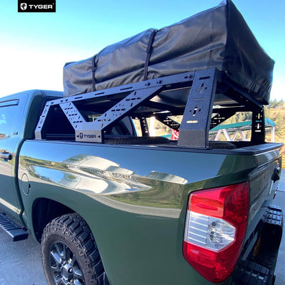 Tyger Auto Plate Style Overland Bed Rack for Full-Size Pickup Trucks | Compatible with Ram 1500 & HD, Ford F-Series, Silverado, Sierra, Titan & XD (see image for size chart) | TG-BK2U55637, Black