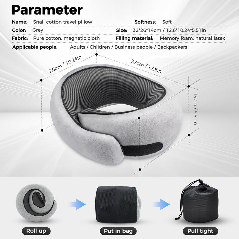 HiztoBlo Neck Pillow for Traveling, Travel Pillows for Airplanes 2025 New 100% Pure Memory Foam, Neck Pillow Airplane with 360º Ergonomic Design, Travel Neck Pillows for Airplanes, Office and Car