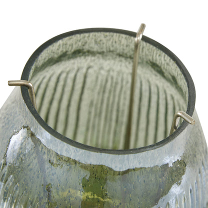 Deco 79 Glass Round Candle Holder, 6" x 6" x 7", Multi Colored