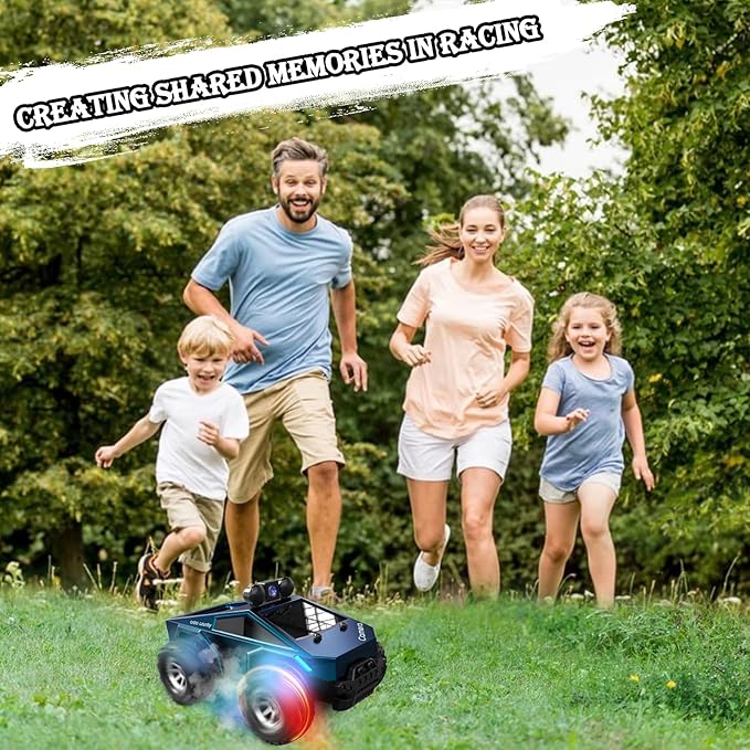 1/28 RC Monster Truck with Camera RC Car Toys with 720P HD FPV Camera High Speed All-Terrain Remote Control Car Racing Vehicle with Blinking Body Lights for Adults Kids Boys Dual Control Modes