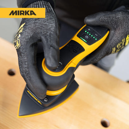 Mirka DEOS II Delta 663X Orbital Sander 4"x6"x6" Triangle Detail Sander, 3mm Orbit, Brushless Motor, Low Vibration, Dust-Free Corner Sander for Woodworking, Drywall, Painting & Furniture
