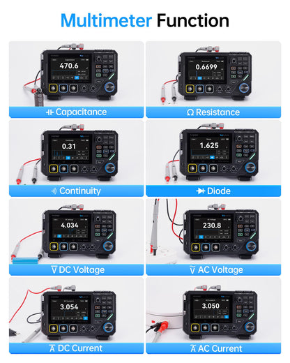 FNIRSI 2D15P 100MHz Digital Oscilloscope Multimeter DDS Signal Generator 3 in 1, 2CH Automotive Oscilloscope Multimeter 19,999 TRMS Counts, 500MS/s Sampling, 4.3'' Touch Screen