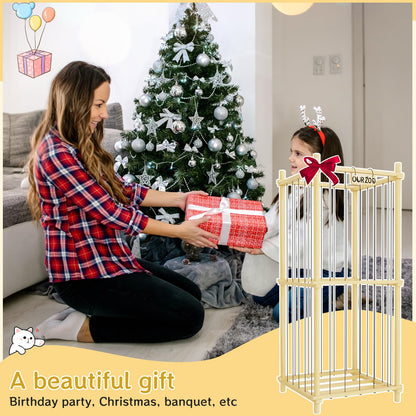 HAIDAIYA Stuffed Animal Zoo Storage Cage Wooden, Wood Extra Large Stuffed Animal Storage Basket, Toy Storage for Big Stuffed Animals, Large Toy Chest for Kids Girls Boys Toy Organizer Holder