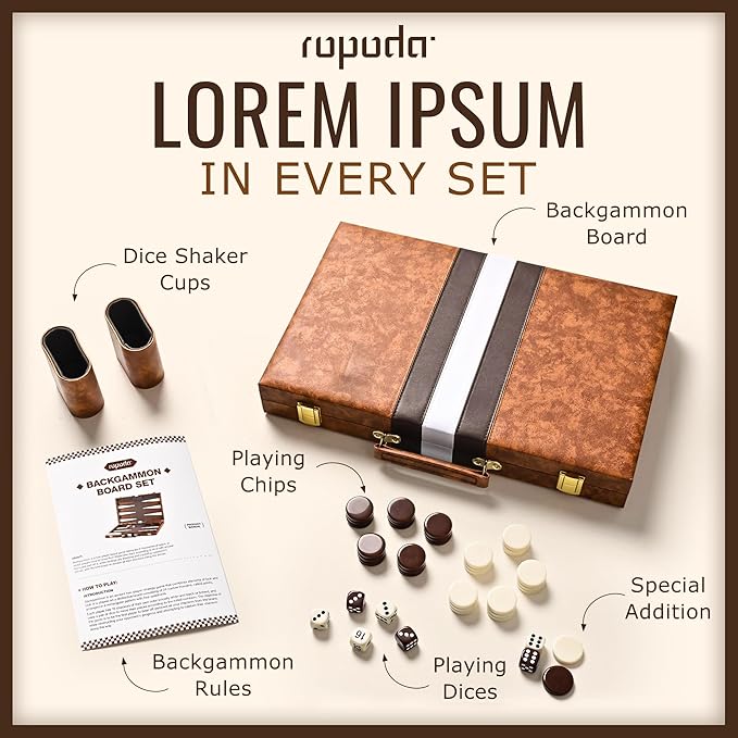 ropoda Backgammon Board Game Set (15 Inches) for Adults and KidsClassic Board Strategy GamePortable and Travel Backgammon Set with Premium Leather CaseBest Strategy &amp Tip Guide