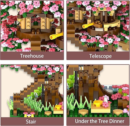 Cherry Blossom Bonsai Tree Mini Micro Building Set Japanese Sakura Tree House Model Sets for Adults Flowers House Mini Bricks Building Kit Creative Gift Toys for Teens 14 (2138PCS)