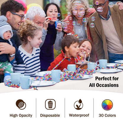 Exquisite Party Solids 6-Pack Premium Plastic Tablecloth 54in. x 108in. Rectangle Plastic Table Cover - White