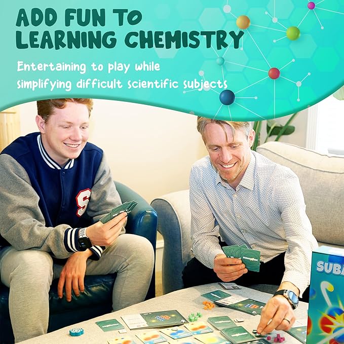 Subatomic: an Atom Building Game (2nd Edition) | A Chemistry Game About Elements Protons Neutrons and Electrons | Educational Science Board Games for Teens Adults Classrooms Schools and Family