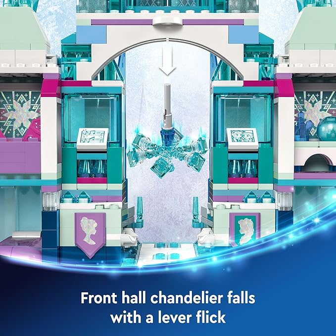 LEGO Disney Frozen Elsa’s Ice Palace Building Set for Kids Princess Castle with Anna and Elsa Mini-Doll Figures Disney Princess Toy Gift Idea for Girls Boys and Movie Fans Ages 6 and Up 43244