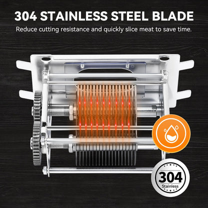 Newhai 2 In 1 Commercial Meat Cutter Machine, 5mm Electric Meat Slicer, Food Vegetable Slicer Shredder, 850W 110volt for Home Kitchen Small Restaurant