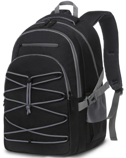 FOKDUVB Middle High School Backpacks for Boys Girls Large Bookbags with Laptop Compartment for Teens Teenagers Back to School Book Bags Mochilas Escolares para Adolescentes (Black/Gray, Solid)