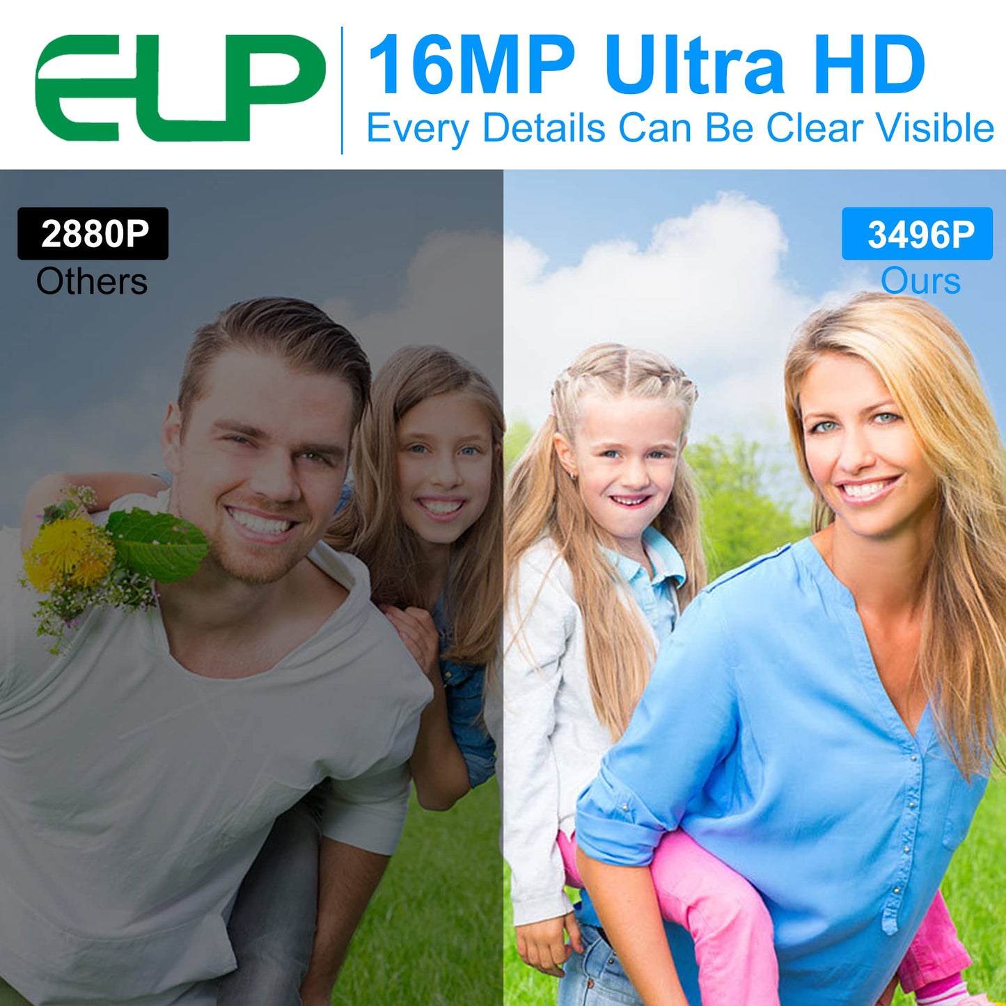 ELP 16MP Autofocus USB Camera Module - 4K UVC USB2.0 With 68-Degree Mini Size Lens IMX298 for Computer, Laptop, PC - Video Lightburn Industrial Embedded Webcam Board