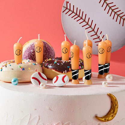 18 Pieces Baseball Bat Candle Baseball Sports Birthday Candle Baseball Cake Cupcake Candle for Birthday Baby Shower Baseball Fans Wedding Party Supply