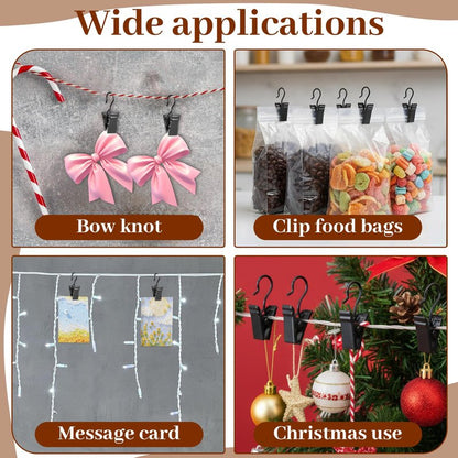 200 Pcs Stainless Steel Curtain Clips, Heavy-Duty Small Curtain Hooks Hangers for Hanging Outdoor String Lights, Art Craft Display, and Home Decoration