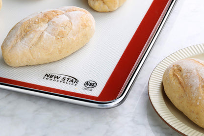 New Star Foodservice Commercial Grade Silicone Baking Mat Non-Stick Pan Liner, 17 x 25 inch (Full Size)