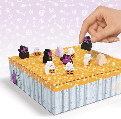 BOOoop by Smirk &amp Dagger: Adorable 2 Player Strategy Board Game with 34 Cat and Kitten Pieces Halloween Edition with New Ghost Cats A Great Gift for Couples Family Adults and Kids Ages 10 and