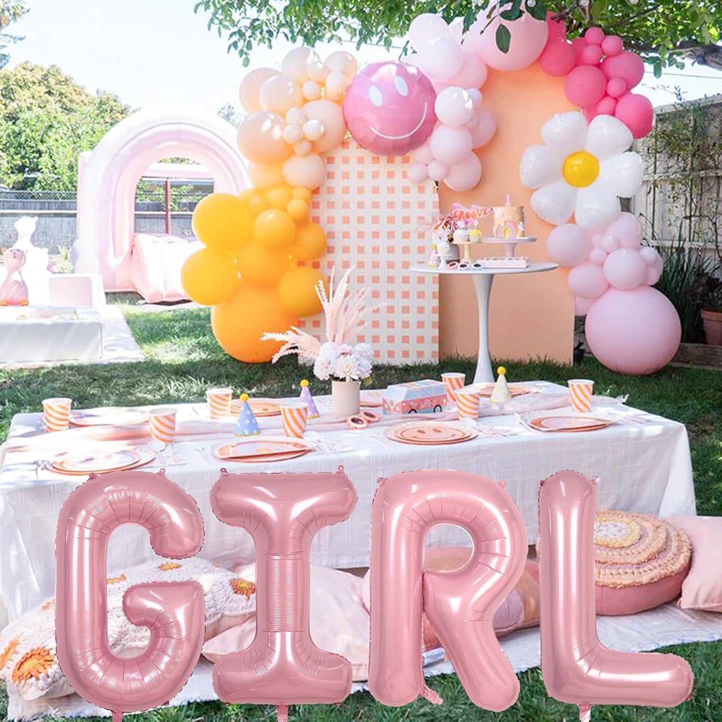 Skiennix 40-Inch Giant Pastel Pink Mylar Balloon - Self-Inflating Letter W for Birthday & Baby Shower Decor