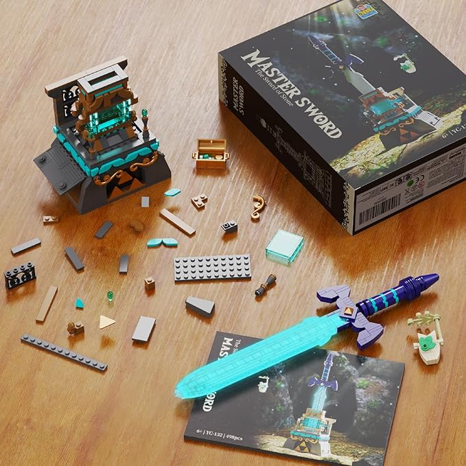 BOTW The Master Sword Glowing Building Block SetSword Toy Set for Adults Boy Fans Kids Ages 6-12 Year Old（498PCS)