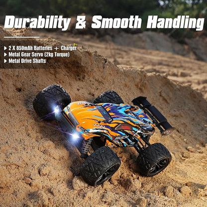 HAIBOXING 1:18 Scale RC Car All Terrain Remote Control Truck 4WD 36KM/H High Speed Hobby Grade Electric RC Car for Adults and Kids with Two Batteries Waterproof Off-Road RC Buggy RC Vehicle