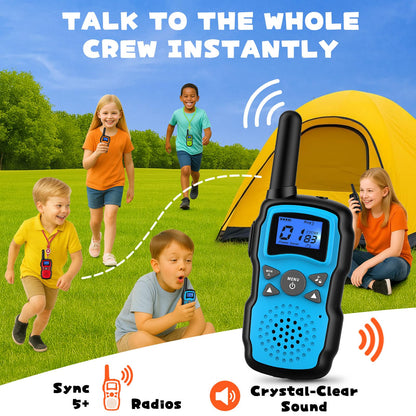 Wishouse Walkie Talkies for Kids Rechargeable 4 Pack,Walky Talky for Adults 2 Way Radio with 2 USB Chargers 12000mAh Battery,Camping Games Toy Birthday Halloween Xmas Gift for Children Family