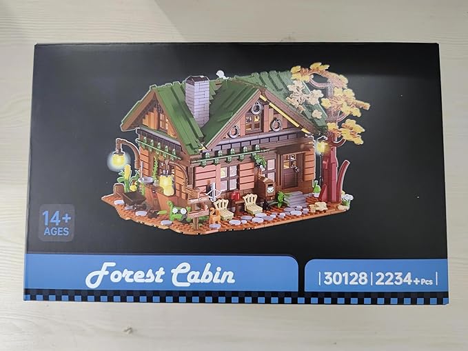 NUTCRACKER Medieval Forest Cabin Building Set with LED Light Retro Forest Log Wood House Construction Model Toy Building Set Easter Gifts for Adults Teens 14+（2234 Pieces