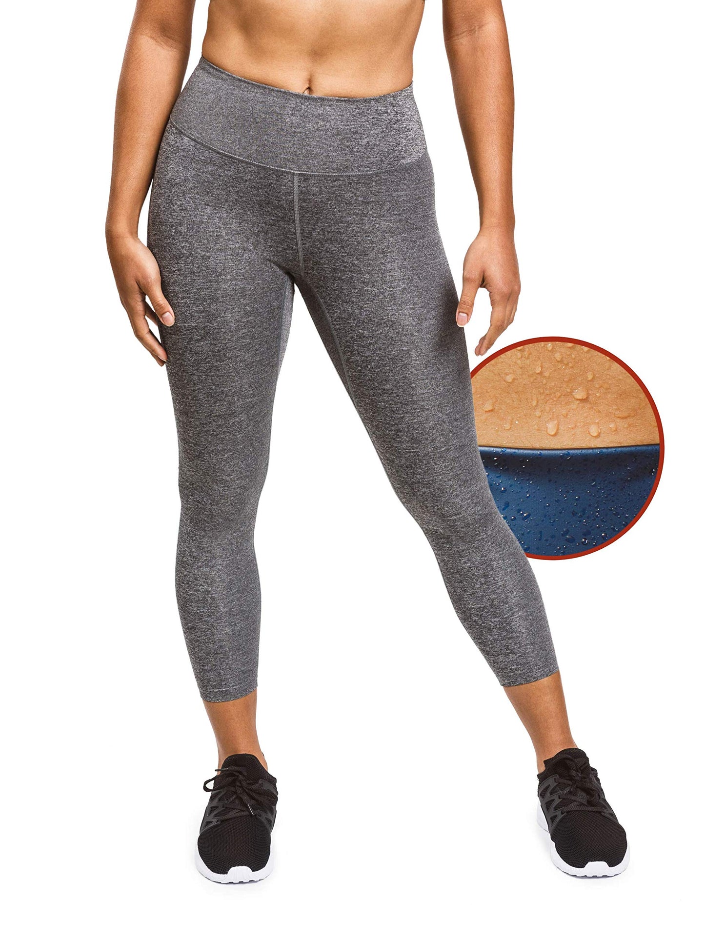 Sweat Shaper Women's Sauna Leggings Compression High Waist Yoga Pants Thermo Sweat Capris - Heat Trapping & Slimming Body Sculpting Yoga Clothes with Comfortable Compression (Gray, Small)