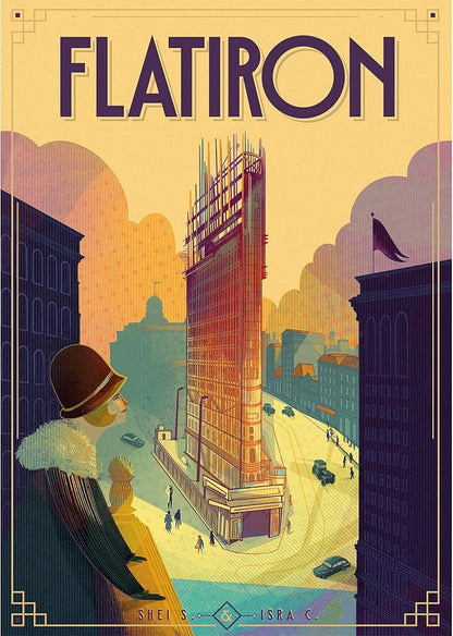 Flatiron Board Game - Build The Iconic New York Skyscraper! Architectural Strategy Game Fun Family Game for Kids &amp Adults Ages 12+ 1-2 Players 45 Minute Playtime Made by Ludonova