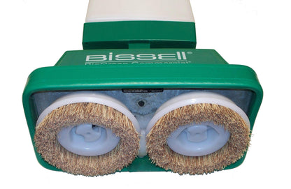 Bissell BigGreen BGFS5000 Portable Two Brush Floor Scrubber & Polisher, Polypropylene, 13"" W x 7"" D x 44"" H, White & Green