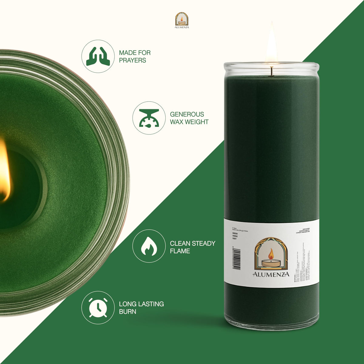 Alumenza 3 Pack San Judas Tadeo Candle Saint Jude in Glass Jar 90 Hours – Paraffin Wax, Clean Burning Unscented | Large & Tall Devotional Prayer Pillar Candles for Memorial, Rituals