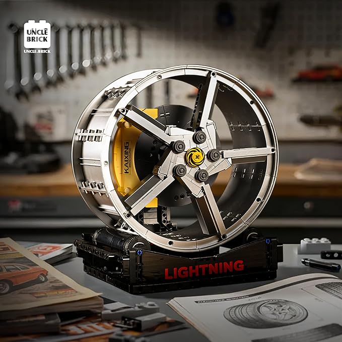 Sports Car Wheels Bub Building brocks SetTop Supercars Model Kitwith Motor Power and Lighting ComponentsSTEM Toys for Ages 8-13Holiday Or Birthday GiftsOffice Living Room Decorations
