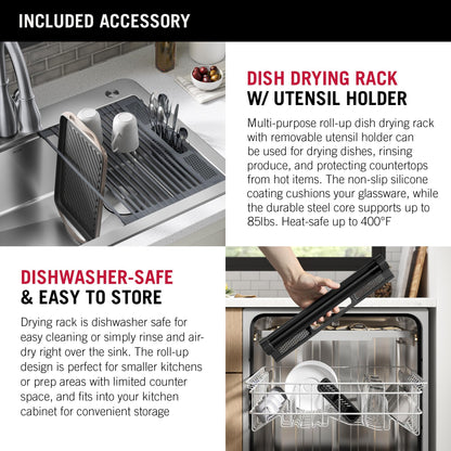 DELTA FAUCET 95A932-33S-SS Lorelai Workstation Kitchen Sink Drop-in Top Mount Stainless Steel Single Bowl with WorkFlow Ledge and Chef’s Kit of 5 Accessories