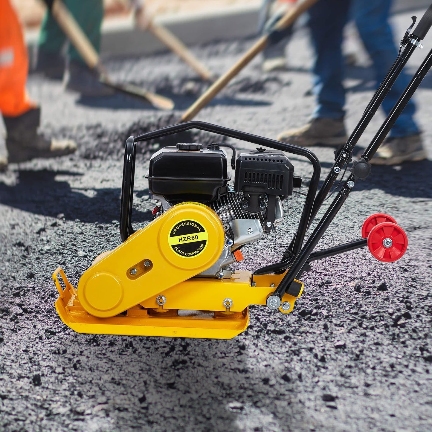 22.1X15.9" Plate Compactor, 7HP 212CC Engine, 5600 VPM, 4200Lbs Force Vibratory Compaction for Landscaping, Professional Ground Compactors for Soil Gravel Asphalt Compaction