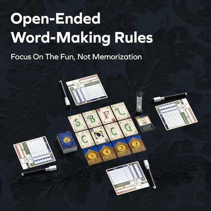 ALLPLAY Wordsy Board Game - Play All The Big Words You've Always Wanted to - Makes You Feel Smart - Rewards Quick Thinking - Great for Adults and Families - 1-6 Players 20 Minutes Ages 10+