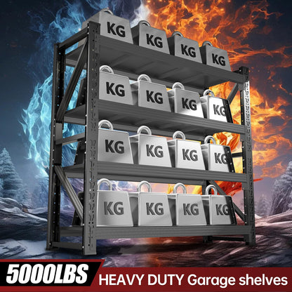 IYANEN 60" W Storage Shelves Heavy Duty, 4 Tier Metal Garage Shelving Units, 5000LBS Heavy Duty Adjustable Shelf, Garage Storage Rack, Industrial Shelving for Shop, Warehouse,60" W x 20" D x 79" H