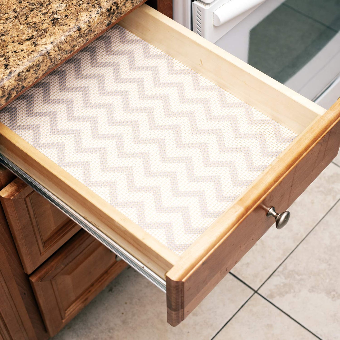 Simple Being Kitchen Shelf Liner for Drawers, Shelves, Storage, Non Adhesive Roll (Stripe Pattern 17.5x20)