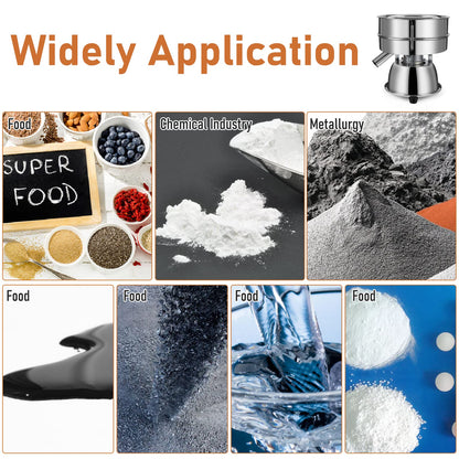 Automatic Sieve Shaker Machine, 110V Stainless Steel Vibrating Sifter with 40 & 60 Mesh Screens for Flour & Powders