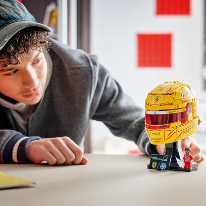 LEGO Editions Scuderia Ferrari HP Lewis Hamilton Helmet - Building Set for Teens Ages 14+ - Collectible F1 Display - Bedroom or Home Office Decor - Gift for Racing Fans - 43022