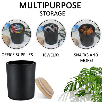 MILIVIXAY 20 Pack 7 OZ Matte Black Thick Glass Candle Jars with Lids - Bulk Empty Candle Jars for Making Candles - Spice, Powder Containers.
