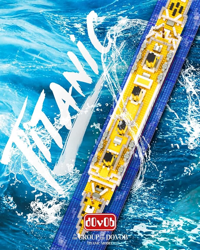 dOvOb Micro Mini Blocks Titanic Model Building Set with 2 Figure 1872 Piece Mini Bricks Toy Gift for Adults and Kids