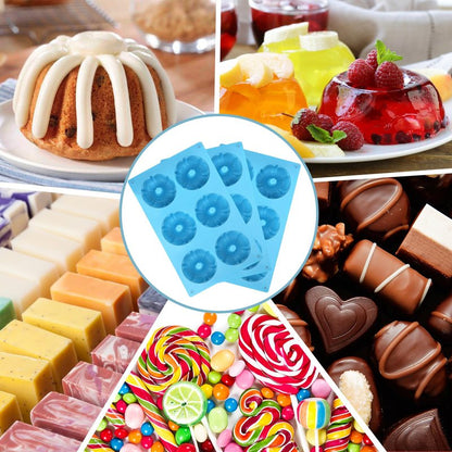 Palksky Mini Fluted Tube Pan Silicone 6-Cavity(3PCS), Multi-Cavity small Cake Baking Pan, mini moldes para chocoflan