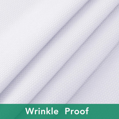 Biscaynebay Textured Fabric Square Tablecloths 90x90 Inches, White Water Resistant Card Table Cloth Folding Table Cover for Dining, Kitchen, Wedding and Parties etc. Machine Washable