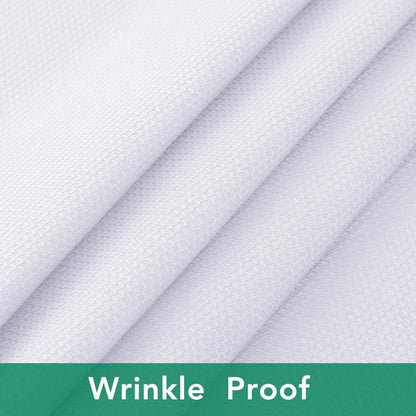 Biscaynebay 2 Pack Textured Fabric Round Tablecloths 60'' for Tables diameters from 28" to 48", White Table Cloth Water Resistant Small Circle Folding Table Covers for Dining Kitchen Wedding Parties
