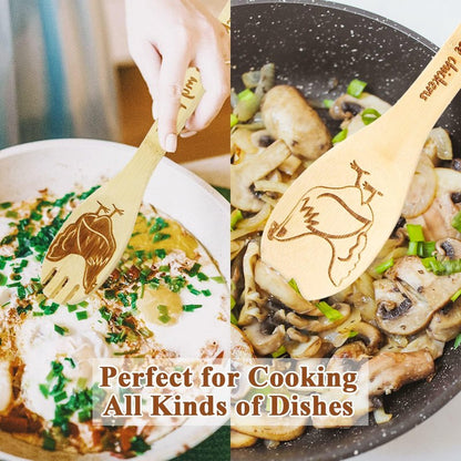 Chicken Wooden Spoons for Cooking Cute Chicken Kitchen Accessories Rooster Kitchen Decor Farmhouse Chicken Kitchen Utensils Funny Chicken Gifts for Women