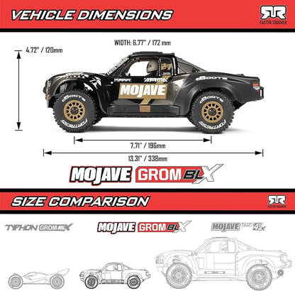 ARRMA RC Truck Mojave GROM 4X4 223S BLX BRUSHLESS Small Scale Desert Truck RTR (Battery and Charger Not Included) with DSC Black ARA2304T1