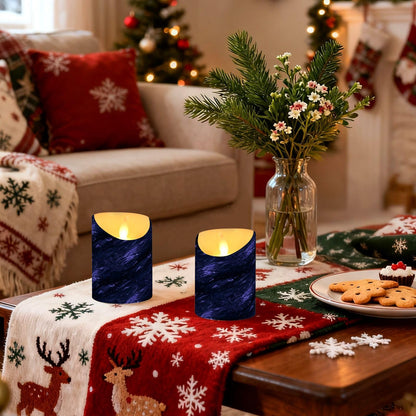 Gravopti Abstract Texture 2 Pack Flameless LED Pillar Candles with Remote & Timer, Battery Operated, Flickering Wax Candle for Wedding, Romantic Home & Party Decor