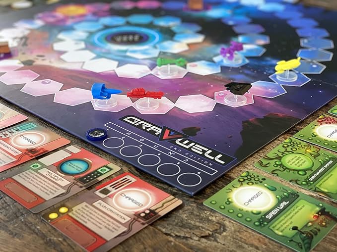 Renegade Game Studios Gravwell 2nd Edition Escape a Black Hole 2-6 players Ages 10+ Playing time 30-45 minutes