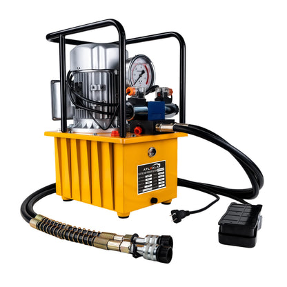 Electric Hydraulic Pump Double Acting 8.4 Quart (2.1 Gallon) Hydraulic Power Unit, 750W 110V Portable Hydraulic Pump with Solenoid Valve, 10000 PSI for Jack, Punching and Bending Machines